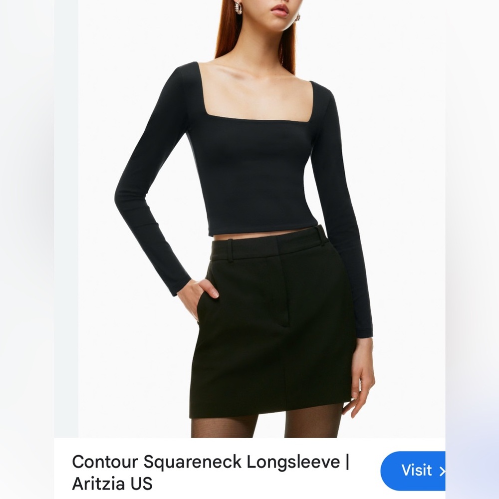 Babaton Black Long Sleeve Square Neck Top. Worn once.